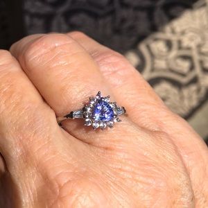 Tanzanite Halo Ring.  NWT